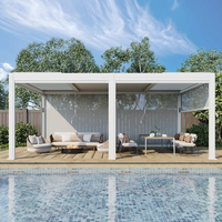 Pergola en aluminium avec revêtement en poudre et toit rétractable pour balcon - Solution toutes saisons