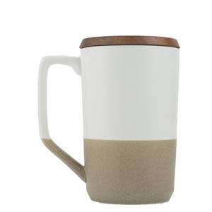 Popolare tazza in ceramica 2 toni Concord 15oz con coperchio in legno - Product Image 6