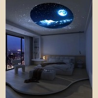 Lampe de Projection USB Lune et Planètes, Projecteur LED Remplaçable, Veilleuse, Lumières d'Ambiance Murales avec Constellations et Fond Terrestre