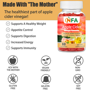 Factory customization Apple Cider Vinegar Gummies with Iodine <b>Supplement</b> Supports Nourishes Skin From the Inside Out Gummies - Product Image 4