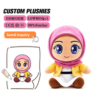 Fabricant de peluches personnalisées, poupée en peluche rose avec hijab, peluche personnalisée, rembourrage en coton PP, promotion et personnalisation de marque