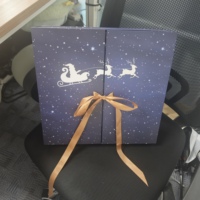 Boîte cadeau de luxe verte à double porte rigide avec logo personnalisé, tiroirs vides pour calendrier de l'avent de Noël