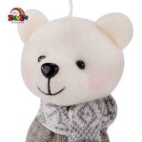 Zaves Ensemble de 3 décorations de Noël en peluche faites à la main de 5 pouces, comprenant un bonhomme de neige et un ours polaire, pour suspendre sur l'arbre, à la maison ou à l'intérieur