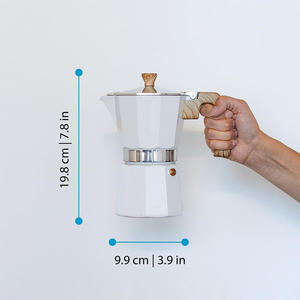 Estufa Espresso Maker Moka Pot espresso 3 <span class=keywords><strong>tazas</strong></span> 6 Cup-10oz blanco Moka Espresso italiano <span class=keywords><strong>Greca</strong></span> <span class=keywords><strong>cafetera</strong></span> Moka Pot logotipo personalizado - Product Image 6