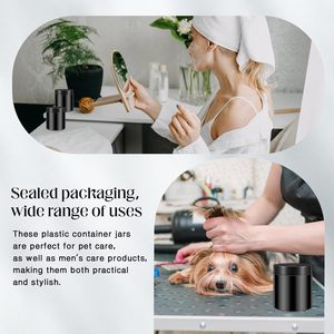 ขวดพลาสติก PET สีดำสำหรับบรรจุอาหารกระป๋อง ลูกอม คุกกี้ และน้ำตาล-80มล.-250มล. ฝาเกลียวพร้อมโลโก้ตามสั่ง - Product Image 4
