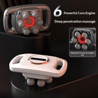 Nouveau pistolet de fascia à six têtes rechargeable sans fil, 9 modes et chaleur, relaxation musculaire, artefact multifonctionnel pour hommes et femmes