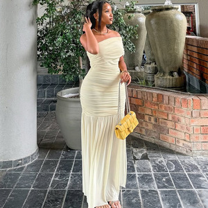 mesh evening dress Mock Neck Sleeveless Sheer Mesh Spliced Maxi Dress Elegant Cinched Wai –  Divahotcouture