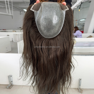 HOT SALE Yuanzhen Men's 100% Virgin Indian Remy Hair Lace Front PU Base BIO-lace <b>Toupee</b> 110% Density 38mm Texture Right 8x10 - Product Image 1