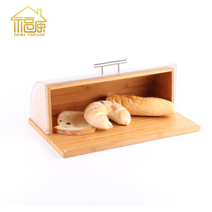 Contenitore per il Pane in Bambù con Coperchio <span class=keywords><strong>Trasparente</strong></span> in PP e Manico in Acciaio Inossidabile - Product Image 5