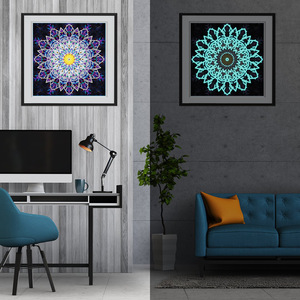 Pintura de Diamantes 5D Personalizada, Luminosa y Ecológica, con Diseño de Flores Modernas y Clásicas, Impresa en Lienzo Rectangular que Brilla en la Oscuridad, Arte DIY - Product Image 3