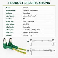 Kabel Grounding Spiral Equipotensial DIN 42801 Terlipat dan Dapat Diperpanjang untuk Peralatan Medis