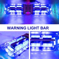 Barre lumineuse d'avertissement LED bleue de 47 pouces 12V avec sirène et haut-parleur