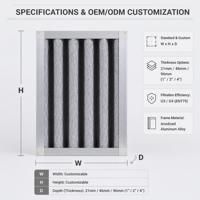 Lapisan Filter Karbon Aktif Lipat Daya Serap Tinggi AC-1200 untuk Penggantian Filter Karbon Knalpot Dapur