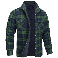 Veste d'hiver à carreaux pour hommes européens et américains, vestes de chemise épaissie rembourrées en coton à manches longues pour l'extérieur