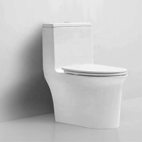Ustensiles sanitaires à double chasse de style moderne Toilette de salle de bain Pièce unique en céramique avec siphon en S Drainage