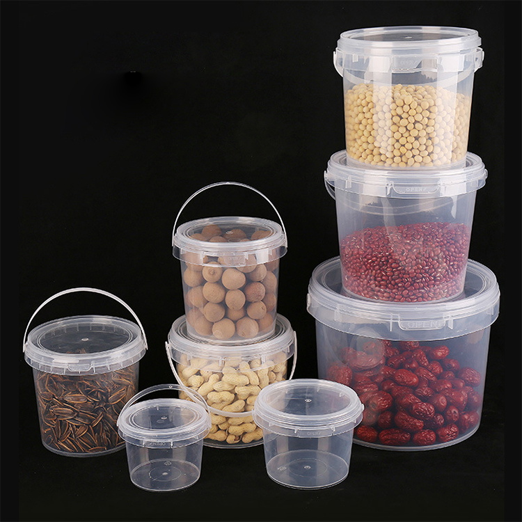5 литров портативные утолщенные прозрачные или белые пищевые небольшие пластиковые ведра с крышками