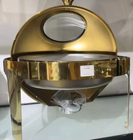 Luxus 6L Edelstahl Gold Chafing Dish Runde Roll Top Buffet Food Warmer Herd Chafer für Hotel Restaurant Buffet Party