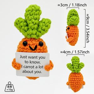 Juguete <span class=keywords><strong>de</strong></span> ganchillo hecho a mano, figura <span class=keywords><strong>de</strong></span> dibujos animados adorable, decoración <span class=keywords><strong>de</strong></span> escritorio, regalo festivo, aguacate verde <span class=keywords><strong>de</strong></span> boca lisa (Tarjeta Y), pequeño conejito zanahoria - Product Image 3