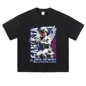 T-shirt oversize con grafica Gangsta Cherub, T-shirt streetwear Actions Not Words - Product Image 5