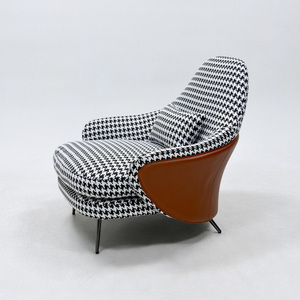 Fauteuil de détente avec repose-pieds, fauteuil lounge, fauteuil de loisirs, mobilier moderne simple et luxueux pour villa, hôtel, usage domestique - Product Image 3