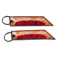 Porte-clés brodé en tissu double face, vente en gros du fabricant, autres porte-clés tissés, porte-clés brodé avec logo personnalisé, porte-clés style « Flight Tag »