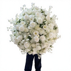 Nouvelle boule artificielle de 80 cm en hydrangea et rose pour décoration de table de mariage, présentation de demande en mariage, vitrine, salle d'exposition, allée, décoration par injection - Product Image 1