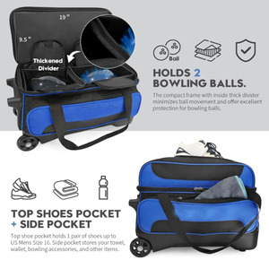 Bolsa de Bolos con 2 Ruedas y Asa Retráctil, Bolsa de Bolos de Nailon de Gran Capacidad, Venta al Por Mayor de Fábrica - Product Image 1