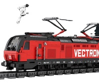 Reobrix-Bloc de Construction de Train Ferroviaire pour Enfant, Jouet de Construction, Cadeau de Noël et d'Anniversaire, Nouveauté 66019