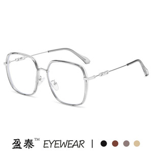 กรอบแว่นตาทรงสี่เหลี่ยมแบบเต็มกรอบ วัสดุ TR โลหะ เลนส์ PC ป้องกันแสงสีฟ้า เลนส์ใส Unisex รุ่น 22034 - Product Image 2