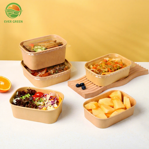 Contenitore per Alimenti in Carta Kraft Riciclabile di Alta Qualità in Super Offerta per Cibo da Asporto Insalata e Pranzo - Product Image 1