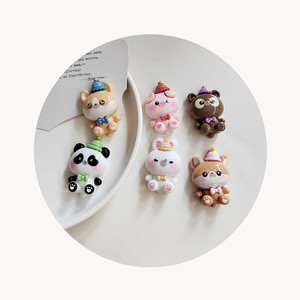Nuevos Accesorios para el Cabello con Forma <span class=keywords><strong>de</strong></span> Animales <span class=keywords><strong>de</strong></span> Dibujos Animados, Osito, Panda, Cerdo, Perro, Conejo, Resina, para Álbumes <span class=keywords><strong>de</strong></span> Recortes, Manualidades, Joyería, Regalo para Niños - Product Image 3