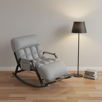 Fauteuil à bascule en gros pour la maison, avec dossier et repose-pieds, design simple, idéal pour salon, chambre et bureau