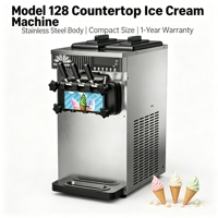 Machine à crème glacée commerciale de comptoir modèle 128, 220V, certifiée CE, fabriquée en Chine, garantie 1 an