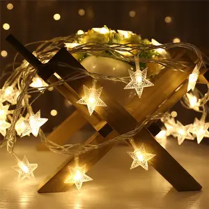 Luces Led impermeables para exteriores, iluminación con diseño de estrella operada por USB, hadas parpadeantes, cadena de Navidad, lámpara de corona de hada