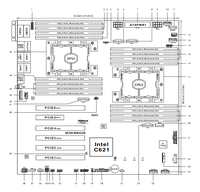 Carte mère de serveur double socket SE550-MB, compatible Xeon 1/2 Gen C621, 16 DIMM DDR4, 6xPCIe3.0, Quad Gigabit LAN, E-ATX, neuve en stock