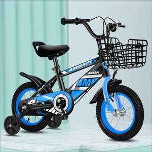 Bicicleta para Niños de 3+ Años, Cuadro de Acero con Alto Contenido de Carbono, Canasta Delantera, 14 Pulgadas, 4 Ruedas de Entrenamiento, Doble Freno V, Pedal Ordinario - Product Image 6