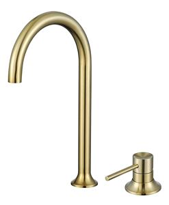 304 الفولاذ المقاوم للصدأ نحى الذهب الساخنة والباردة المطبخ بالوعة خلاط صنبور منفصلة - Product Image 1