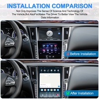 Radio para Auto Navihua de 13.6 Pulgadas con Pantalla Vertical Estilo Tesla, Navegación Android para Infiniti Q50L 2015-2019, CarPlay, Audio