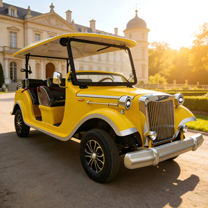 Voiture électrique rouge classique vintage 4/6/8 places, véhicule de tourisme rétro pour complexe hôtelier et hôtel - Product Image 1