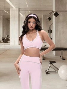 Conjunto Deportivo de Leggings de Yoga de Cintura Media y Sujetador Deportivo para Mujer, con Cierre de Cordón, Transpirable, Duradero, Estampado, Tallas Grandes - Product Image 6