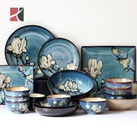 Assiettes en porcelaine classiques faites à la main, directement de l'usine, motif de style coréen, ensembles de vaisselle