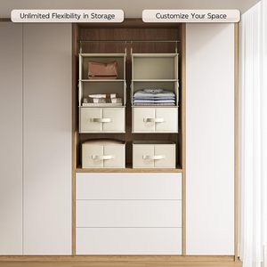 3-<b>Shelf</b> Hanging Closet Organizer 33x15x85cm With 2 Drawers For Wardrobe Clothing Storage - Product Image 5