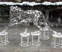 Grande sculpture d'heron en acier inoxydable, statue d'animaux, Design pour le jardin et la place