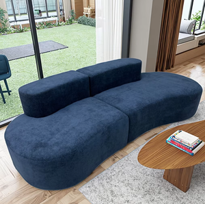 Comfortable Modern Tufted Velvet Upholstered One-Seater Sectional <strong>Sofa</strong> <strong>Foam</strong> Filling Armless Cushion Back Apartment Living Room - Product Image 6
