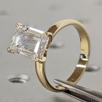 0,5-3 Karat Smaragdschliff Maßgefertigter Klassischer Vier-Krappen-Solitär Labor-Gezüchteter Diamant-Verlobungsring 18K Massivgold IGI-Zertifiziert CVD/HPHT