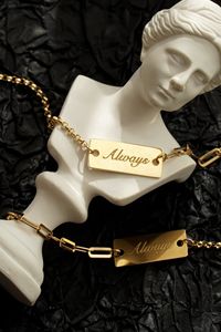 Bracelet de cheville personnalisé en or 18 carats pur avec lettres et nom pour bébé fille, nouvelle collection Xinfly - Product Image 5