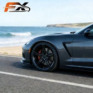 Jantes en alliage d'aluminium forgé, design classique personnalisable, 5 branches, noir brillant, 17, 18, 19 pouces, pour <span class=keywords><strong>Porsche</strong></span> <span class=keywords><strong>Taycan</strong></span>, Panamera, 911, 718 - Product Image 4
