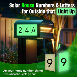 Numéros <span class=keywords><strong>de</strong></span> <span class=keywords><strong>maison</strong></span> en aluminium qui brillent dans le noir, plaques d'adresse lumineuses pour usage extérieur, étanches, panneaux <span class=keywords><strong>de</strong></span> porte lumineux autocollants - Product Image 3