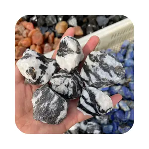 Wholesale Natural Black And White Striped Stone Jasper healing Semi-Precious Stone Aromatherapy Stone for fengshui
