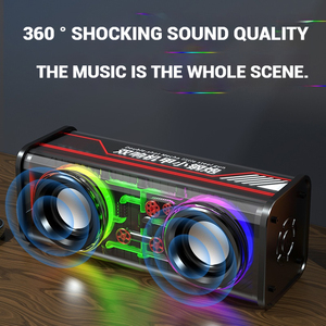 Altavoz Bluetooth V8 con Carcasa Transparente, Audio Dual de Bajos de 2.5 Pulgadas, Luz RGB Colorida, 360 °   Altavoz Portátil con Subwoofer Envolvente - Product Image 4